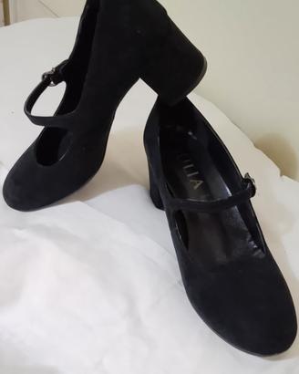 scarpe donna "Julia" da danza,nere,vera pelle.