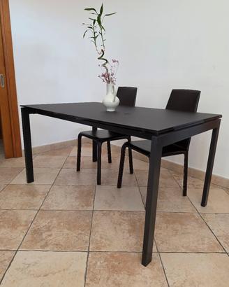 Tavolo vetro satinato nero 6-8 posti