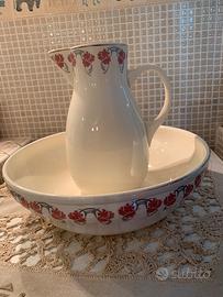 Brocca e bacile ceramica Laveno primi 900