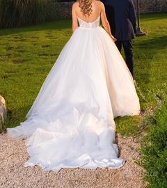 Gonna per abito da sposa raso, tulle cintura pizzo