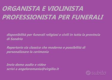 Organista/violinista musica funerale Sondrio