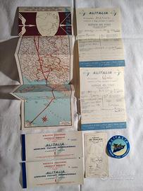 Set vintage documenti di viaggio Alitalia - 1955