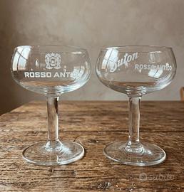 coppia calici coppe vintage Rosso Antico Buton