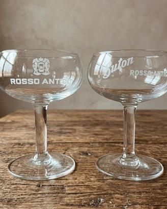 coppia calici coppe vintage Rosso Antico Buton