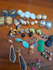 lotto orecchini vintage a clips 