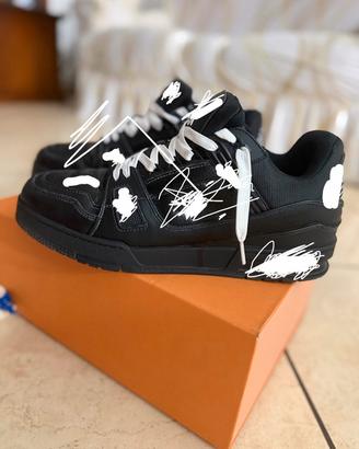 Sneakers sportive nere in pelle - Taglia 44.5