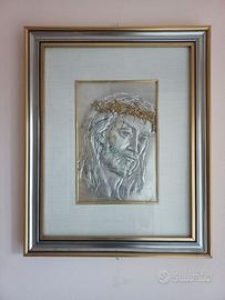 Quadro con bassorilievo in argento