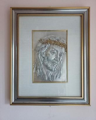 Quadro con bassorilievo in argento
