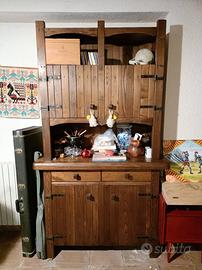 Mobile credenza libreria legno rustico