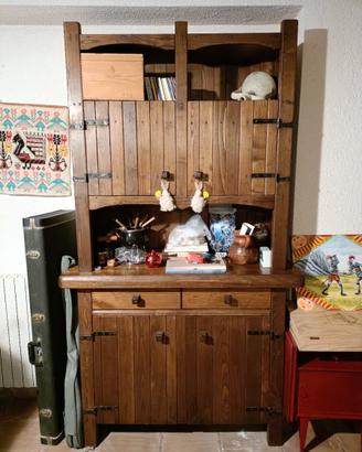 Mobile credenza libreria legno rustico