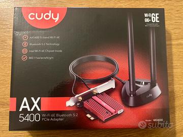 Scheda Wi-Fi 6E + Bluetooth 5.2 Cudy AX5400 (PCIe)