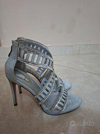 scarpe eleganti aperte argento