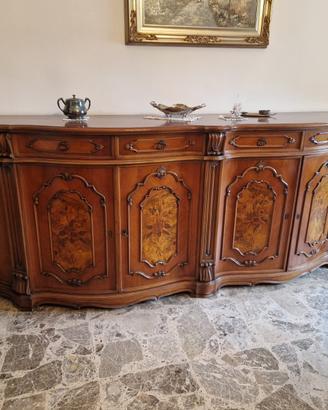 Salotto legno intarsiato