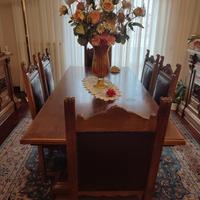 Sala da pranzo noce massello del 1970