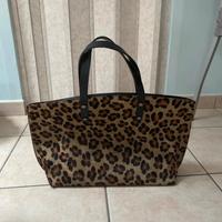 borsa leopardata in pelle