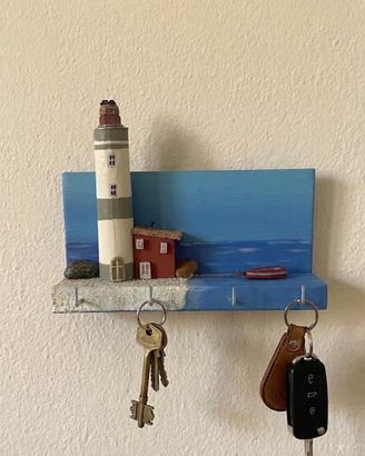 Portachiavi da Parete in legno– Tema marino