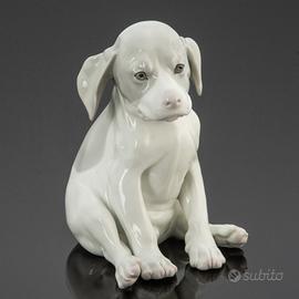 Statuina cane da caccia in porcellana
