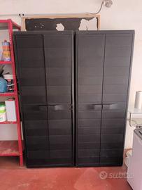 2 Armadi in Plastica da Esterno o Garage