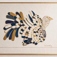 Quadro decorativo con cornice dorata 97x75