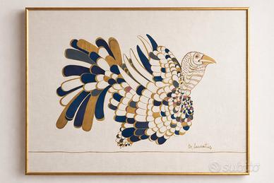 Quadro decorativo con cornice dorata 97x75