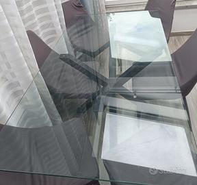 Tavolo rettangolare in vetro 180x90