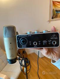 Microfono C1 e amplificatore U-phoria M2 Behringer