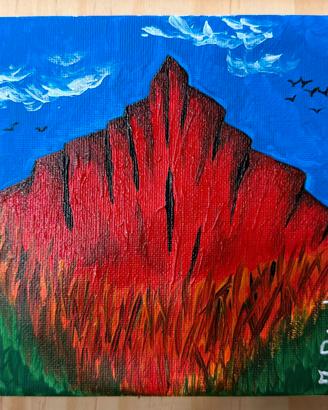 Quadro dipinto a mano moderno pezzo unico 15x15 cm
