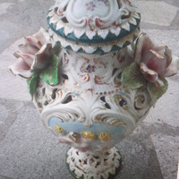 Vaso soprammobile portacandela ceramica veneziana