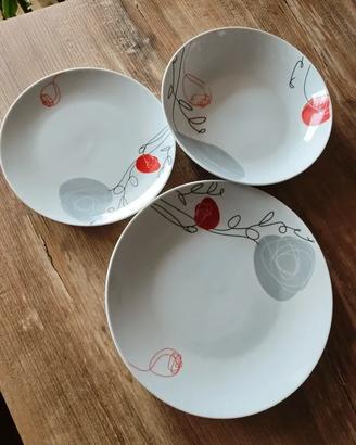 Servizio piatti Tognana "Fascine" moderno rosso gr