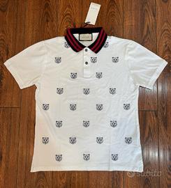 Polo Gucci con ricamo testa di tigre, taglia L