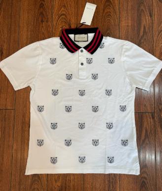 Polo Gucci con ricamo testa di tigre, taglia L