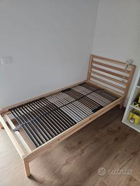Letto singolo IKEA TARVA + rete LEISUND + materas