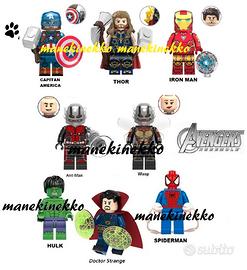 8 AVENGERS Minifigures hulk Cap IronMan tipo LEGO