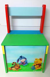 Sedia porta oggetti in legno per bambini Winnie
