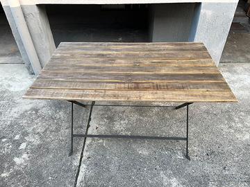 Tavolo pieghevole legno e ferro giardino/terrazzo