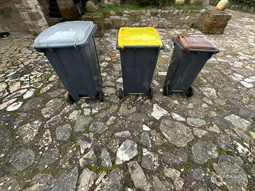 3 bidoni con ruote