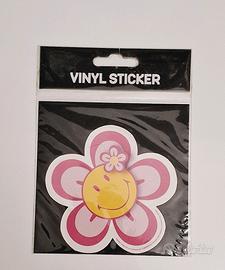 vinyl sticker,  smiley flower