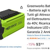 Batteria 40V 2Ah per attrezzi Greenworks