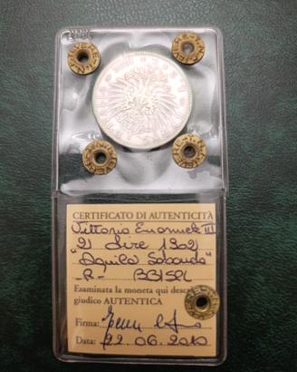 moneta argento 2 lire 1902 aquila