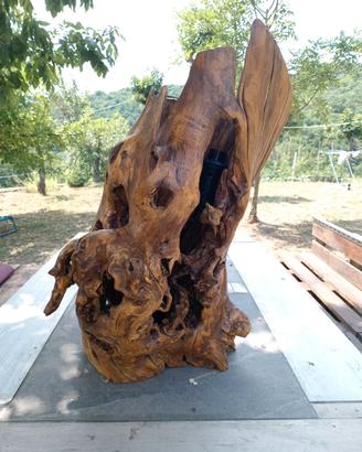 Lampada in legno di castagno