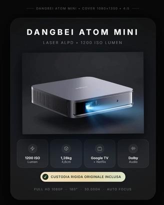 Dangbei ATOM Mini proiettore LASER ALPD 1200 ISO 