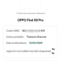 Oppo find x9 pro 512 Gb garanzia