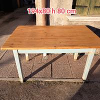 vecchio tavolo da osteria restaurato 