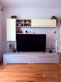 Mobile TV parete attrezzata – Legno chiaro 240cm