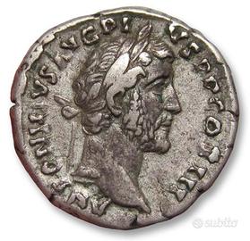 Moneta antica romana  Denario d'Argento. 