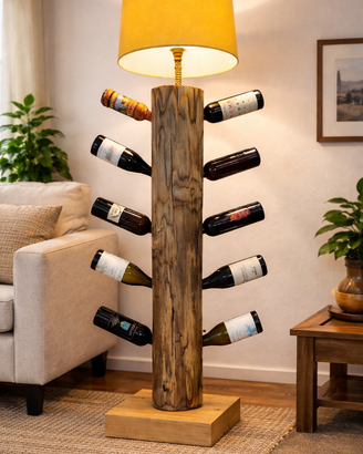 Lampada portabottiglie in castagno - 150cm