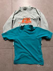 Coppia magliette mare bambino 3/4 anni Nabaiji