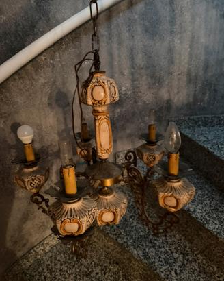 Lampadario Capodimonte Vintage