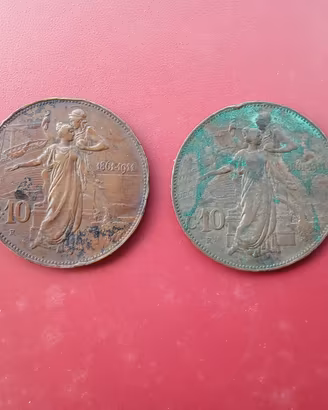 Moneta 10 cent. Cinquantenario Unità d'Italia 1911
