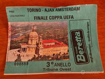 Biglietto stadio finale Coppa Uefa Torino Aiax